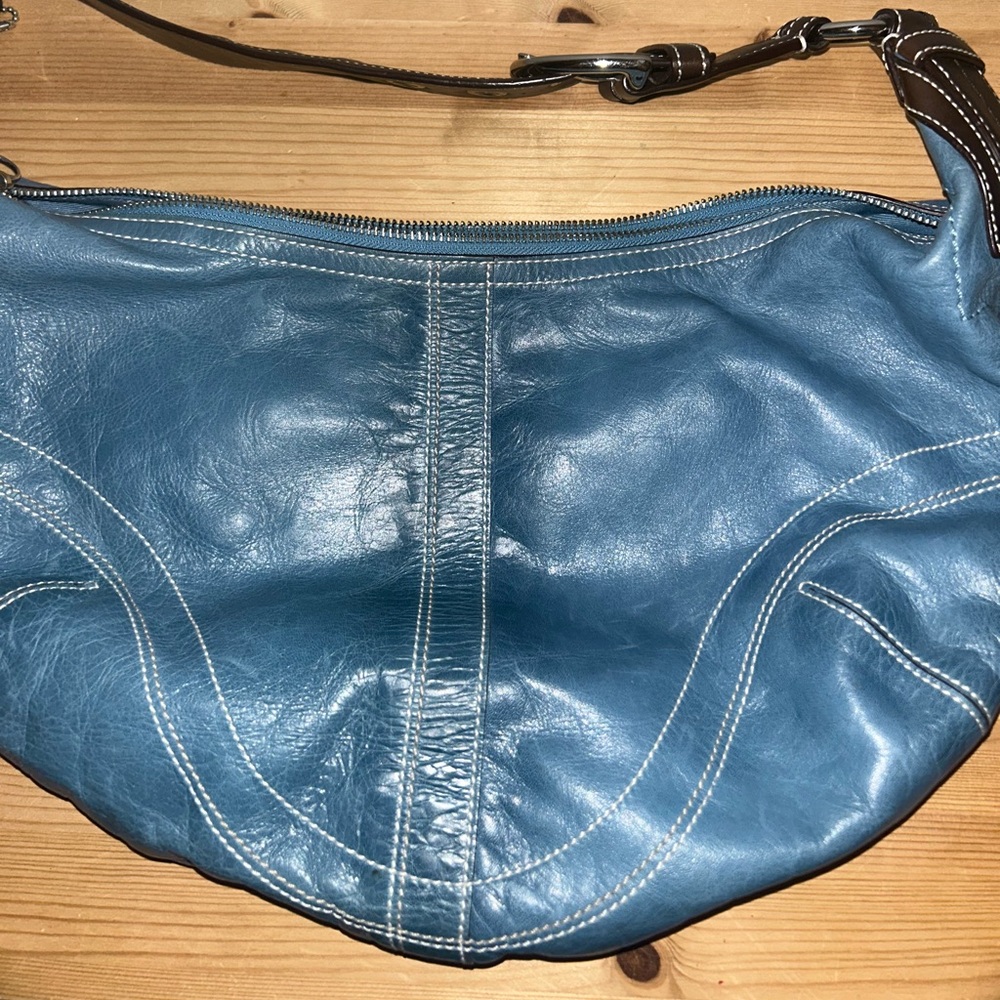 Blue Leather COACH Hobo Bag - Picture 5 of 6